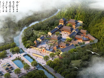 龙湖资教寺总体建筑规划方案图