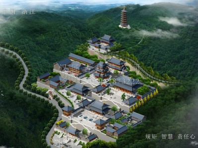龙湖龙王寺古建规划设计布局图